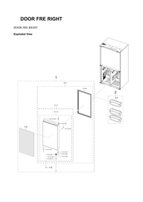 Right Freezer Door Parts Diagram and Parts List for RF29A967512 AA-00 Samsung Refrigerator