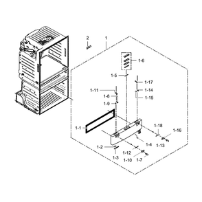 Flexzone Door Diagram and Parts List for RF28HMEDBSR AA-0009 Samsung Refrigerator