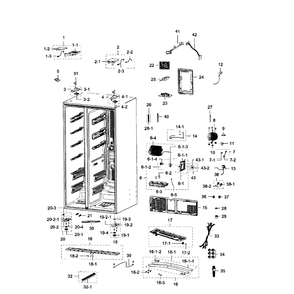 Cabinet Diagram and Parts List for RSG307AARS XAA-01 Samsung Refrigerator
