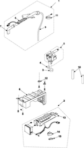Ice Maker Diagram and Parts List for RS253BASB XAA Samsung Refrigerator