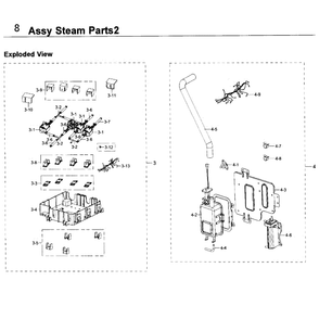 Steam 2 Diagram and Parts List for NV51K7770DS AA-0000 Samsung Wall Oven