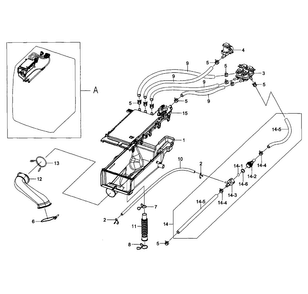 Housing Drawer Diagram and Parts List for WF393BTPAWR A1-0000 Samsung Washer