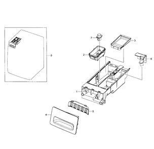 Drawer Assy Diagram and Parts List for WF363BTBEUF A1-0001 Samsung Washer