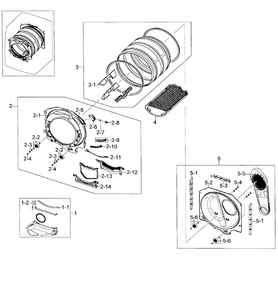 Drum Assy Diagram and Parts List for DV448AGP XAA-0002 Samsung Dryer