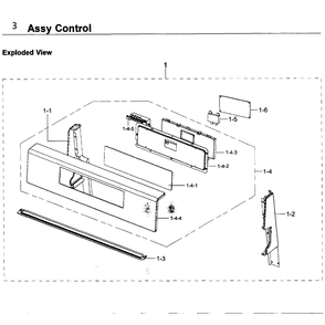 Control Diagram and Parts List for NX58K3310SS AA-0000 Samsung Range