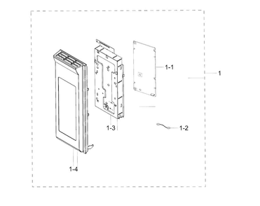 Control Panel Diagram and Parts List for ME21H9900AS AA-0001 Samsung Microwave