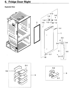 Fridge Right Door Diagram and Parts List for RF28HFEDBWW AA-0011 Samsung Refrigerator