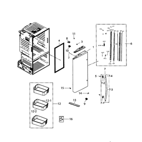 Left Door Diagram and Parts List for RF220NCTASP AA-01 Samsung Refrigerator