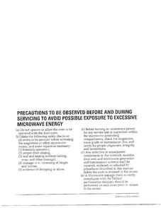 Precautions Diagram and Parts List for MW8490W XAA Samsung Microwave