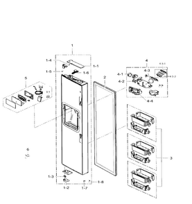 Left Door Diagram and Parts List for RS265TDRS XAA-0003 Samsung Refrigerator