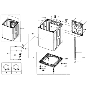 Frame Assembly Diagram and Parts List for WA484DSHAWR A1-01 Samsung Washer