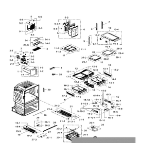 Fridge Diagram and Parts List for RF28HMEDBWW AA-06 Samsung Refrigerator