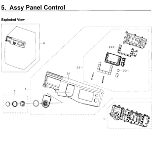 Control Panel Diagram and Parts List for WF419AAW XAA-00 Samsung Washer