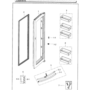 Fridge Door Inner Diagram and Parts List for RH25H5611WW AA-02 Samsung Refrigerator