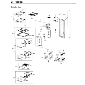 Fridge Diagram and Parts List for RH22H9010SR AA-0000 Samsung Refrigerator