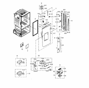 Part Location Diagram of DA97-13808E Samsung Assembly COVER DISPENSER-SUB
