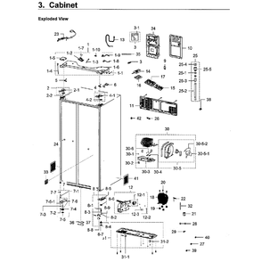 Cabinet Diagram and Parts List for RH22H9010SR AA-0000 Samsung Refrigerator