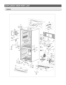 Cabinet Parts Diagram and Parts List for RF18HFENBSR US-52 Samsung Refrigerator