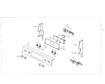Control Panel Diagram and Parts List for NE59J7630SS AA-0002 Samsung Range