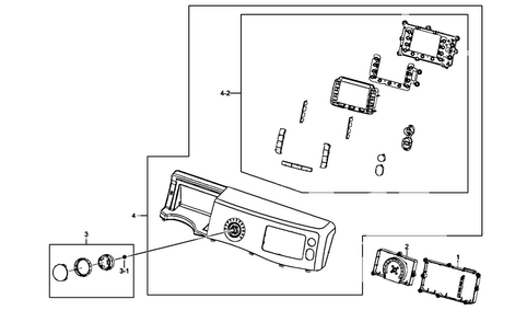 Front Panel Diagram and Parts List for WF511ABR XAA-0000 Samsung Washer