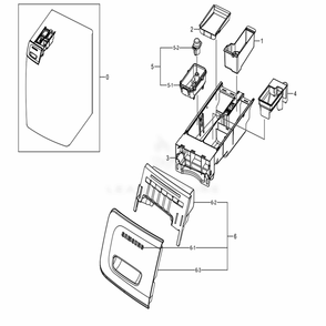Assembly Drawer Parts Assembly Drawer Diagram and Parts List for WF45N5300AV (US)(0000) Samsung Washer