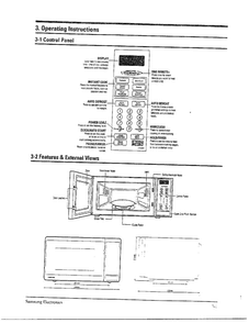 Operating/control Panel/views Diagram and Parts List for MW5580W XAA Samsung Microwave