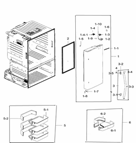Right Door Diagram and Parts List for RF28HFEDTWW AA-0004 Samsung Refrigerator