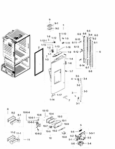 Part Location Diagram of DA82-02229L Samsung Packing Door Assembly Left
