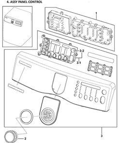 Control Panel Diagram and Parts List for DV409AGR XAA-0000 Samsung Dryer