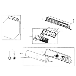 Control Panel Diagram and Parts List for DV400EWHDWR AA-01 Samsung Dryer