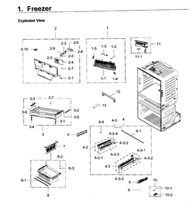 Freezer Diagram and Parts List for RF28JBEDBSR AA-0003 Samsung Refrigerator