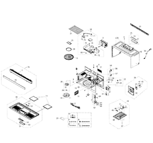 Cabinet Diagram and Parts List for SMH1713S XAA-0001 Samsung Microwave