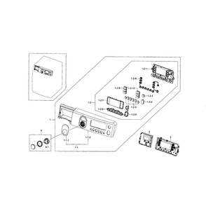 Control Panel Diagram and Parts List for WF448AAW XAA-05 Samsung Washer