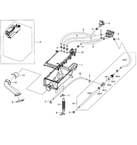 Drawer Housing Diagram and Parts List for WF395BTPAWR A1-0001 Samsung Washer