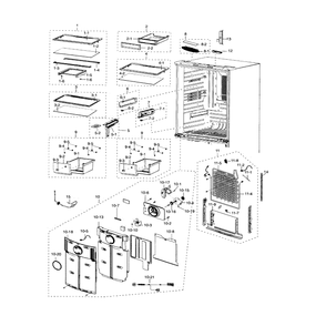 Fridge Diagram and Parts List for RF18HFENBSP AA-0000 Samsung Refrigerator
