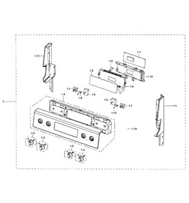 Control Panel Diagram and Parts List for NE59J3420SS AA-0006 Samsung Range