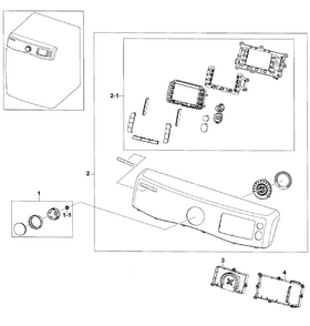 Control Panel Diagram and Parts List for DV520AEP XAA-0000 Samsung Dryer