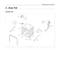Tub Assembly Diagram and Parts List for DW60R2014US AA-01 Samsung Dishwasher
