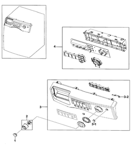 Control Panel Diagram and Parts List for WF206BNW XAA-00 Samsung Washer