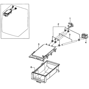 Drawer Housing Diagram and Parts List for WF218ANB XAA-0000 Samsung Washer