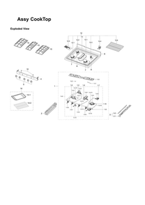 Cooktop Assembly Diagram and Parts List for NX58R5601SG AA-01 Samsung Range