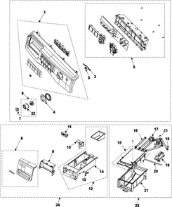 Control Panel/housing-drawer Diagram and Parts List for WF316BAC XAA Samsung Washer