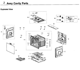 Cavity Parts Diagram and Parts List for NV51K7770DS AA-0000 Samsung Wall Oven