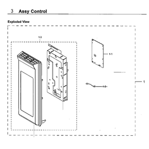 Control Panel Diagram and Parts List for ME21H706MQS AA-03 Samsung Microwave Oven Combo