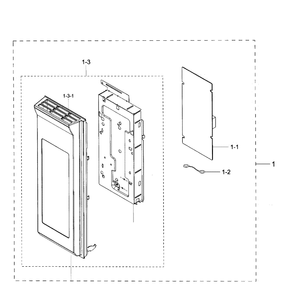 Control Panel Diagram and Parts List for ME21H706MQG AA-0000 Samsung Microwave