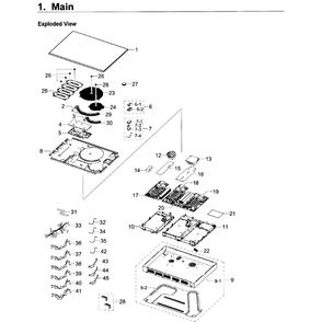 Cooktop Diagram and Parts List for NZ30K7880UG AA-0000 Samsung Cooktop