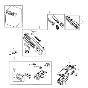 Control Panel Diagram and Parts List for WF316LAW XAA-0000 Samsung Washer