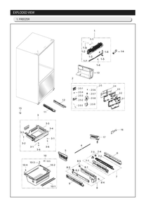 Freezer Diagram and Parts List for RF263BEAESG AA-03 Samsung Refrigerator