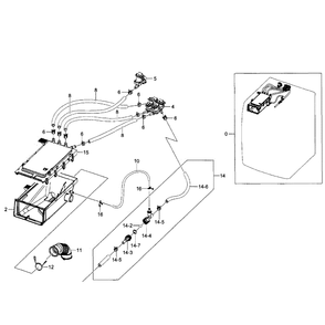 Housing Drawer Diagram and Parts List for WF511ABR XAA-03 Samsung Washer