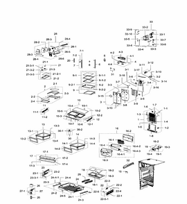 Part Location Diagram of DA97-07190H Samsung Evaporator Cover Assembly